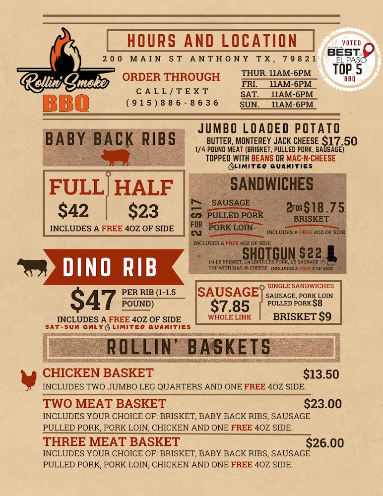 Rollin' Smoke BBQ Menu image 1